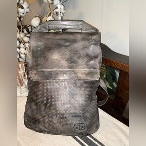 NWOT Bed Stu Patsy Convertible 3 Way Leather Backpack Bag Graphito Black $335